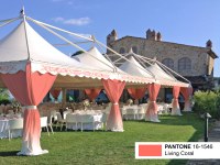 Pantone Living Coral marquees for trendy weddings!