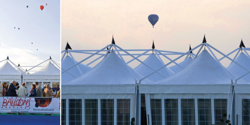 Event tent for the Balloon Festival in Ferrara