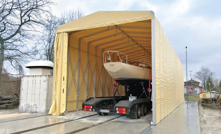 retractable warehouse for Nusser Yacht shipyard