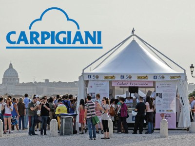 Branded gazebos for Carpigiani World Tour: an oasis of freshness in the desert of Dubai