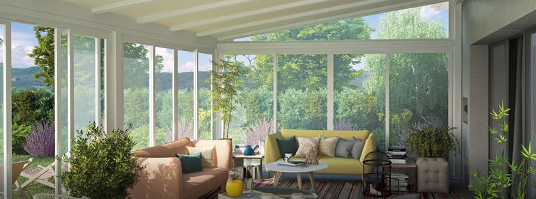 3 Facile è la veranda addossata in alluminio Giulio Barbieri, perfetta per la copertura di terrazzi e giardini d'inverno.